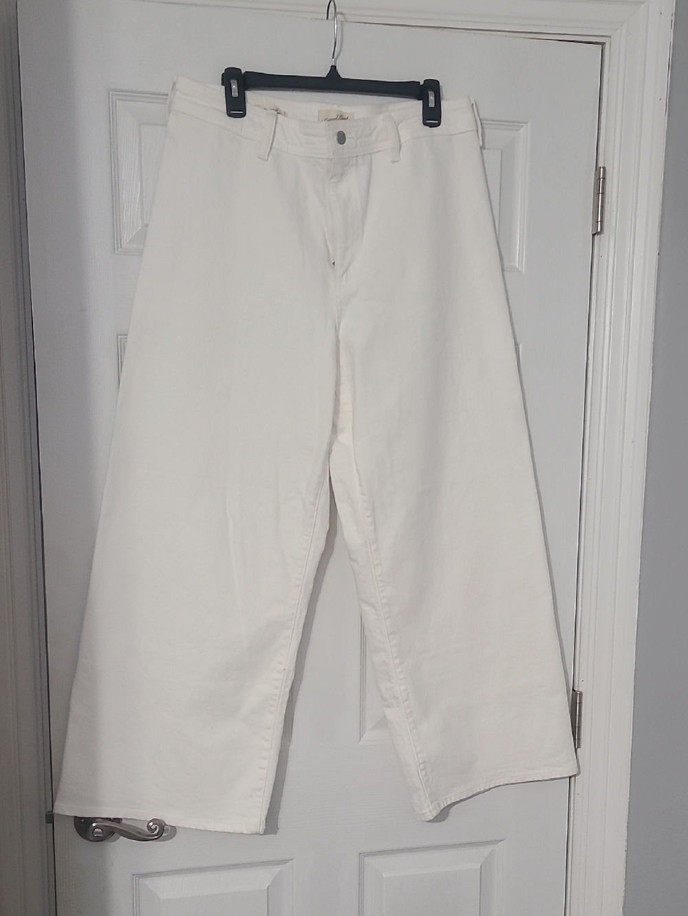 Wide-Leg White Jeans
